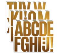 YIKTUNQ 6 Sheets Large Letter Stickers, 3 Inch Stick On Alphabet Sticker Letters Decals, Outdoor Waterproof Letter Stickers for Mailbox Garbage Car Windows Door Garden - Gold