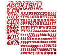 YIKTUNQ 610 Pieces Glitter Letter Number Stickers, 0.5 1 Inch Self-Adhesive Alphabet Letters Sticker 4 Sheet Waterproof Vinyl Letters Numbers Stickers for Scrapbook Water Bottle Notebook - Red