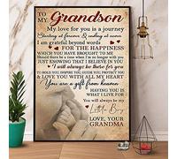 YiKue Funny Retro Tin Signs Grandma to My Grandson My Love for You is a Journey Vintage Auto Motorcycle Gasoline Garage Home Wall Decoration Metal Plaques 8 x 12 Inches