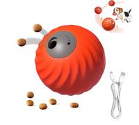 Yikuhot Interactive Dog Toys, 2025 Newly Upgraded Moving Dog Treat Toy, USB Rechargeable, Dog Toys to Keep Them Busy,Treat Ball for Teeth/Slow Feeder/IQ Training/Playing (Orange)