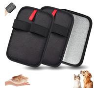 Yikuhot Pet Hair Removal Glove, Pet Hair Remover Glove, Washable Reusable Dogs Cats Hair Gloves for Furniture, Bed, Sheets, Couch, Clothes, Carpet, Car Seat, Pet Grooming, Curtain 2PCS