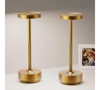 YIKUI Cordless Table Lamp, LED Table Lights Rechargeable 5000mAh Battery Powered Portable Outdoor IP54 Waterproof 3 Color Dimmable Touch Desk Lamps for Living Dining Restaurant Patio 2Pack Titanium