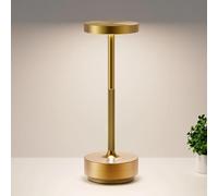 YIKUI Cordless Table Lamp, LED Table Lights Rechargeable 5000mAh Battery Powered Portable Outdoor IP54 Waterproof 3 Color Dimmable Touch Desk Lamps for Living Room Dining Restaurant Patio Titanium