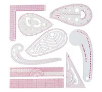 Yikuo Fashion Clear Metric Sewing Ruler Set, French Curve Pattern Ruler Kit for Beginners Tailors Designers (9-Piece Set)