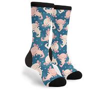 Novelty Crew Socks Dress Socks Casual Mid Calf Socks For Women Men, Cute Axolotl, One size