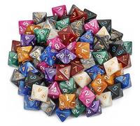 YILAIDA 100 Piece Polyhedral Dice Set with Black Bag, Table Game Dice for Dungeons and Dragons Pathfinder DND RPG MTG (8 Sided)