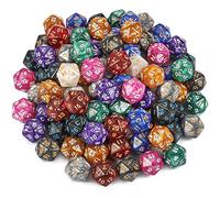 YILAIDA 100 Pieces Polyhedral Dice Set with Black Bag, Table Game Dice for Dungeons and Dragons Pathfinder DND RPG MTG (20 Sides)