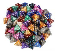 YILAIDA 100 Pieces Polyhedral Dice Set with Black Bag, Table Game Dice for Dungeons and Dragons Pathfinder DND RPG MTG (4 Sides)