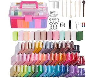 YILAIDA 62 Colors Oven Bake Modeling Clay, Non-Toxic & Safe, Polymer Clay Starter Kit with Sculpting Tools, Crafts Gift for Kids/Beginners/Adults