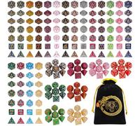 YILAIDA Polyhedral Dice, 26 Colors Festive Motifs Dice Set for D&D Games | 182 Pieces Role Play Versatile Game Dice Compatible with Dungeons and Dragons RPG MTG Table Games D4 D6 D8 D10 D% D12 D20