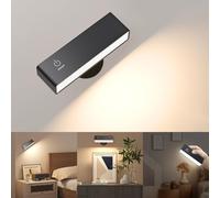 YiLaie Indoor Wall Light, Rechargeable LED Lamp 4000mAh, 360° Rotatable Reading Light, Touch Control, Brightness Adjustment, USB Type C Charging Port, Wireless Wall Lamp