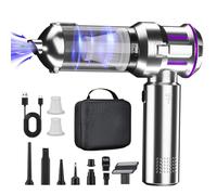 YiLaiGow Car Vacuum Cleaner, Mini Vacuum Cleaner 22000PA High Suction Brushless Motor, 4-in-1 Compressed Air Duster & Air Blower & Pump, Portable Handheld Vacuum for Home Camping (purple)