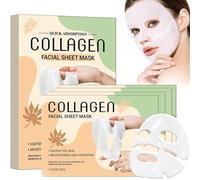 YILAIMAX 4 Pcs Bio Collagen Face Sheet Mask Overnight Skincare,Firming Anti-Aging, Moisturizing Brightening, Natural Soothing Collagen Night Wrapping Mask,for All Skin Types