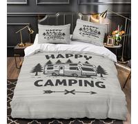 Yilani Campervan design 3D Pattern Comforter Cover 3pcs 100% Microfibre Stain-Resistant Duvet Insert Cover 2 Pillow Shams Zippered Closure Bed Linen Adults Families King（220x240cm）