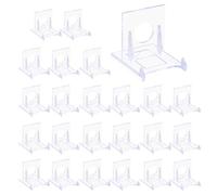 YILANJIN 24 Packs Mini Clear Acrylic Easel Stands,Clear Plastic Display Stand, Card Display Stand,Coin Display Easel, for Display Magnetic Card Holder,for Plates,Mobile Phones,Books,Photos Display