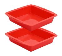 YILANJIN 2PCS Silicone Cake Tins for Baking, Silicone Cake Moulds, Cake Bakeware, Silicone Square Cake, Quick Release Silicone Cake Mould Reusable for Baking Cakes, Cooking, Barbecues 26 x 24 x 6 CM