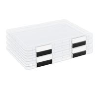 YILANJIN 4PCS A4 Storage Box Plastic, A4 Paper Holder Clear Plastic Storage Box, A4 Plastic Storage Boxes, Clear A4 File Portable Project Case, Waterproof and Dustproof Document Folders with Snaps