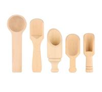 YILANJIN 5 Pcs Mini Wooden Spoons, Mini Wooden Salt Spoons, Tea Scoop, Washing Powder Spoon，Wooden Condiment Spoon, Natural Scoops for Bath Salts, Candy, Honey, Spices, Sugar & Tea Powder
