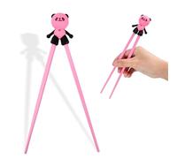 YILANJIN Chopsticks Panda, Chopstick for Beginners, Reusable Non-Slip, Kids Training Chopsticks Heat Resistant Cute for Ramen Asian Dishes(Pink)