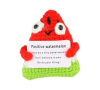 YILANJIN Crochet Watermelon Gifts, Mini Cute Watermelon with Card for Halloween, Handmade Crochet Watermelon Gifts with Card for Christmas, Office Desk Decor for Women, Friends, Family (Red, 20g)