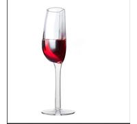 YILANJIN Half A Glass of Wine, 140ML Novelty Halved Shape Wine Glass, Long Stemmed Half Red Wine Cup, Transparent Creative Wine Glass, Novelty Upside Down Glass, for KTV Bar Night Club Party