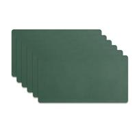 YILANJIN Washable Placemats Set of 6, Table Mats PU Leather Heat-Resistant Washable and Non-Slip 40 * 20 cm, Square Sage Green Placemat, Dinner Table Mats for Kitchen Dinning Restaurant