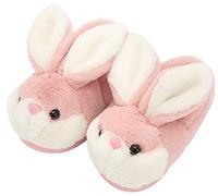 YILANLAN Women's Cute Bunny Animals Slippers Interesting Comfortable Furry Slippers Soft Plush Winter season Keep warm Home Slippers (2.5/3, Red slipper, numeric_2_point_5)