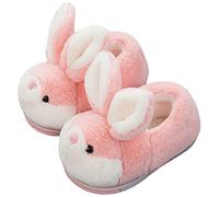YILANLAN Women's Cute Bunny Animals Slippers Interesting Comfortable Furry Slippers Soft Plush Winter season Keep warm Home Slippers (4/5, Red shoes, numeric_4)