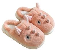 YILANLAN Women's Cute Pig, Dinosaur Animal Warm Winter Plus Plush Slippers - Red, Adult, Women, UK Size 4 Medium