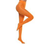 Yilanmy Women's Coloured Tights 70 Denier Soft Opaque Tights Solid Color Footed Pantyhose-Orange, M/L