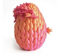 YILCER 12" 3D Printed Dragon, Upgraded Fall Protection Dragon Egg & Reinforced 3D Dragons Joints, Safe Eco-Friendly Fidget Toy, Ideal for Gift-Giving and Children's Parties （Golden Red）