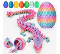 YILCER 12" 3D Printed Dragon, Upgraded Fall Protection Dragon Egg & Reinforced 3D Dragons Joints, Safe Eco-Friendly Fidget Toy, Ideal for Gift-Giving and Children's Parties (Random Candy Colors)