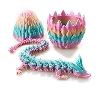 YILCER 12" 3D Printed Dragon, Upgraded Fall Protection Dragon Egg & Reinforced 3D Dragons Joints, Safe Eco-Friendly Fidget Toy, Ideal for Gift-Giving and Children's Parties (A-Rainbow)