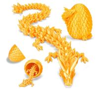 YILCER 12" 3D Printed Dragon, Upgraded Fall Protection Dragon Egg & Reinforced 3D Dragons Joints, Safe Eco-Friendly Fidget Toy, Ideal for Gift-Giving and Children's Parties (Gold)