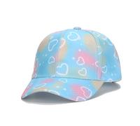YILEEGOO Baby Boys Girls Baseball Hats Tie-Dye Star Heart Flower Pattern Summer Beach Cap Sun Protection Cap Sunscreen Sun Visor Hat (Blue Heart, One Size)