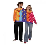 YILEEGOO Couples Halloween Clown Costume 2-Person Conjoined Pullovers (Orange, One Size)