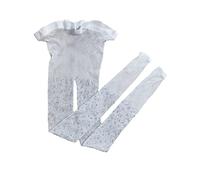 YILEEGOO Little Girls Thin Rhinestone Fishnet Sparkle Tights Toddler Kids Glitter Stockings Footed Net Leggings Pantyhose (White, 2-7 Years)