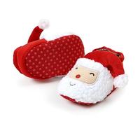 YILEEGOO Newborn Baby Infant Halloween Christmas Booties Pumpkin furry Fleece Slippers Soft Newborn Winter Warm Fleece Slippers Snow Boots Baby First Walking Shoes (Christmas H Red, 12-18 Months)