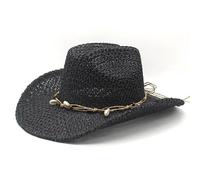YILEEGOO Straw Cowboy Hats Cowgirl Western Rancher Hat for Men Women Summer Foldable Vacation Beach Unisex Wide Brim Sun Cap