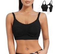 YILEEGOO Women Adjustable Nursing Bra Ladies Hands Free Breast Pump Breast Feeding Pump Pumping Maternity Nursing Bra (Black, M)