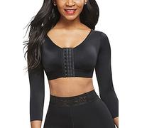 YILEEGOO Women 's Shapewear 3/4 Sleeve Arm Shaper Front Closure Compression Bra Post Surgery Posture Corrector Tank Top (Black, 4X-Large)