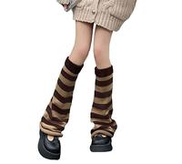 YILEEGOO Womens Faux Fur Fuzzy Leg Warmers Warm Fuzzy Rainbow Boot Sleeves Boot Covers Cuff Fluffy Rave Music (B Black Coffee, One Size)