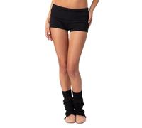 YILEEGOO Women's Knit Fold Over Shorts Elastic Waist Y2k Lounge Shorts Foldover Cute Low Waist Slim Mini Bottoms (Black, S)