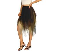 YILEEGOO Women's Tulle Skirt High Waist Tiered Layered Mesh Ballet Prom Party Tulle Tutu A-line Midi Skirt