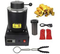 YILEFU 1800W Electric Gold Melting Furnace,2102℉ Digital Metal Smelting Machine,Metal Casting Kit with Graphite Crucible for Melt Scrap,Silver,Gold,Copper,Aluminum Refining Casting Furnace,Black-3KG