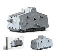 YILETKC Technik Military Tank Building Blocks Set, 940 PCS WW2 Military A7V Heavy Tank Building Kit, MOC Bricks Construction Toy Model, Gifts for Adults and Teens