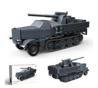 YILETKC Technik Tank Building Blocks Set, 726 PCS WW2 Military German 88mm Artillery Transport Vehicle Tank Building Kit, MOC Bricks Construction Toy Model, Gifts for Adults and Teens