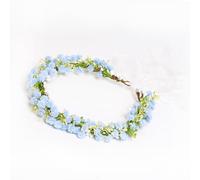 Yili Maizi Babys Breath Flower Headband with Green Leaf Bohemian Floral Headpiece Hair Wreath for Women Wedding Accessorie