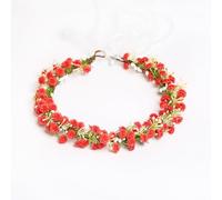 Yili Maizi Babys Breath Flower Headband with Green Leaf Bohemian Floral Headpiece Hair Wreath for Women Wedding Accessorie