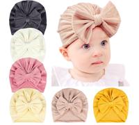 Yili Maizi Super Soft Big Bow Turban Hats Newborn Hospital Nursery Caps Beanies Bonnets Headwraps for Baby Girls Boys Infants Toddlers
